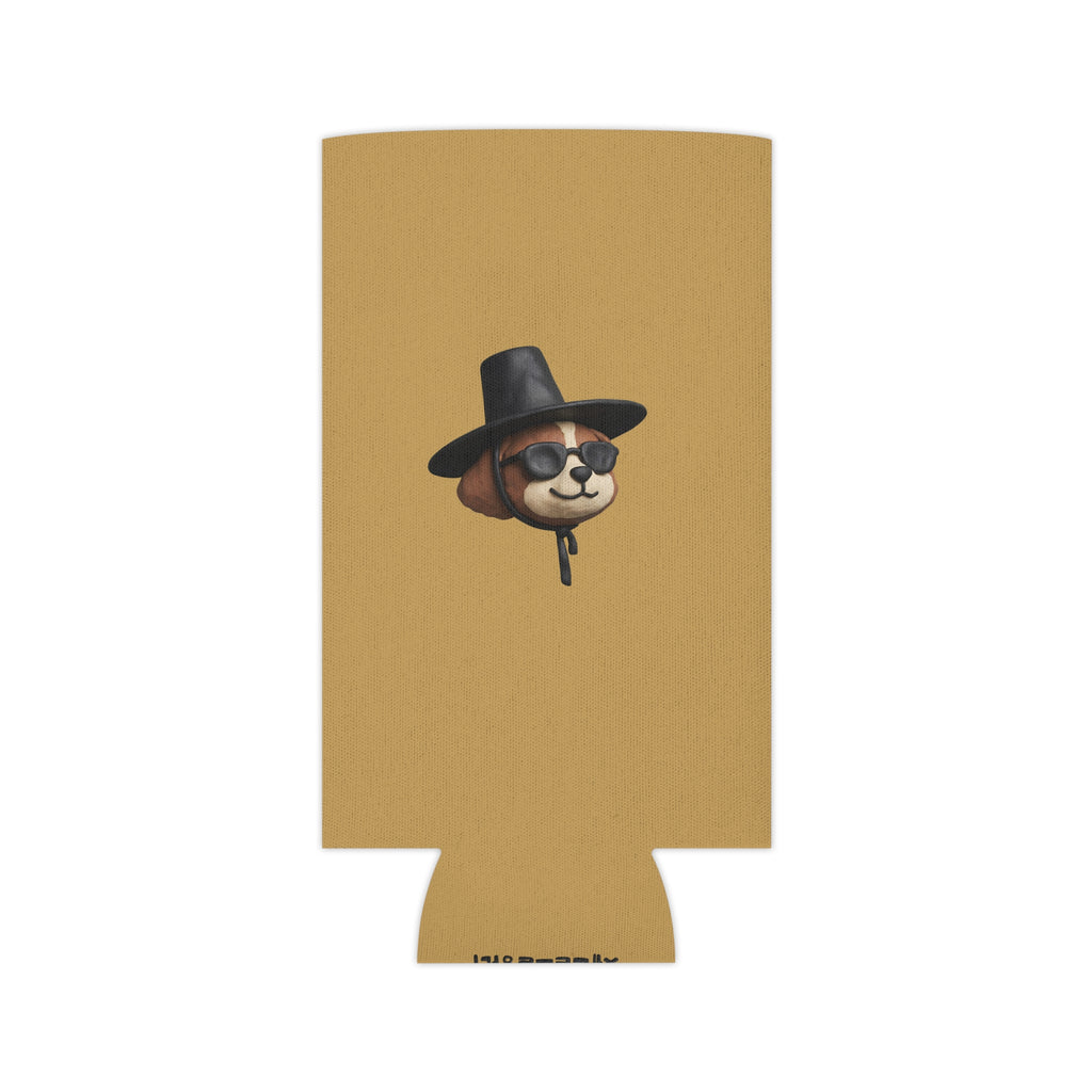 3D Claymation Shih Tzu Dog Can Cooler Koozie - Korean Gat Hani, Mustard Ocher