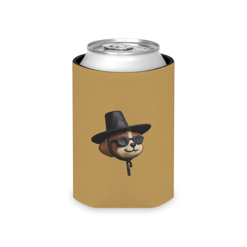 3D Claymation Shih Tzu Dog Can Cooler Koozie - Korean Gat Hani, Mustard Ocher