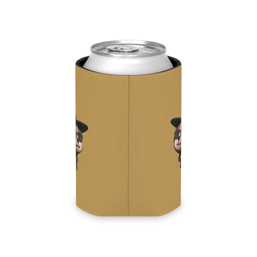 3D Claymation Shih Tzu Dog Can Cooler Koozie - Korean Gat Hani, Mustard Ocher
