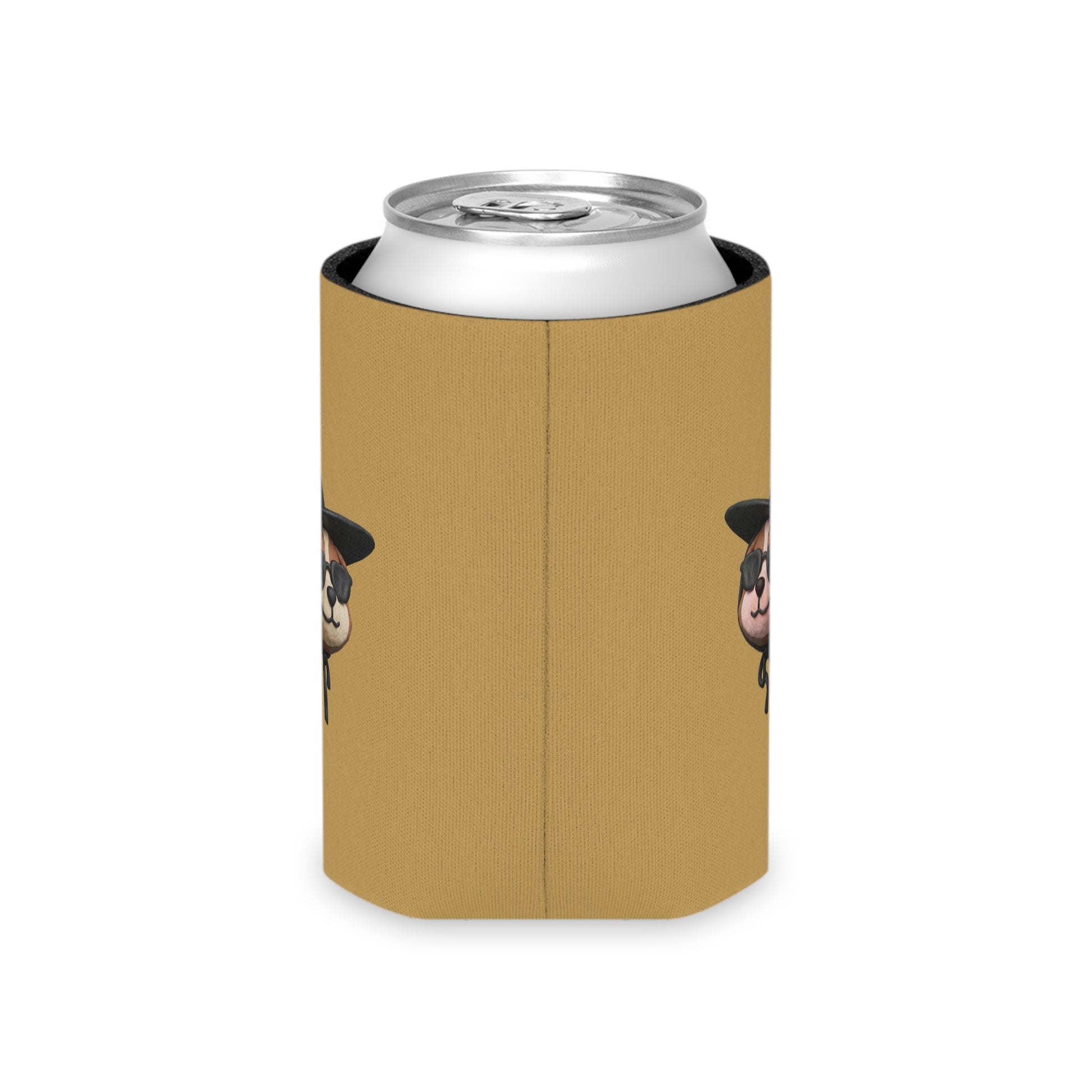 3D Claymation Shih Tzu Dog Can Cooler Koozie - Korean Gat Hani, Mustard Ocher
