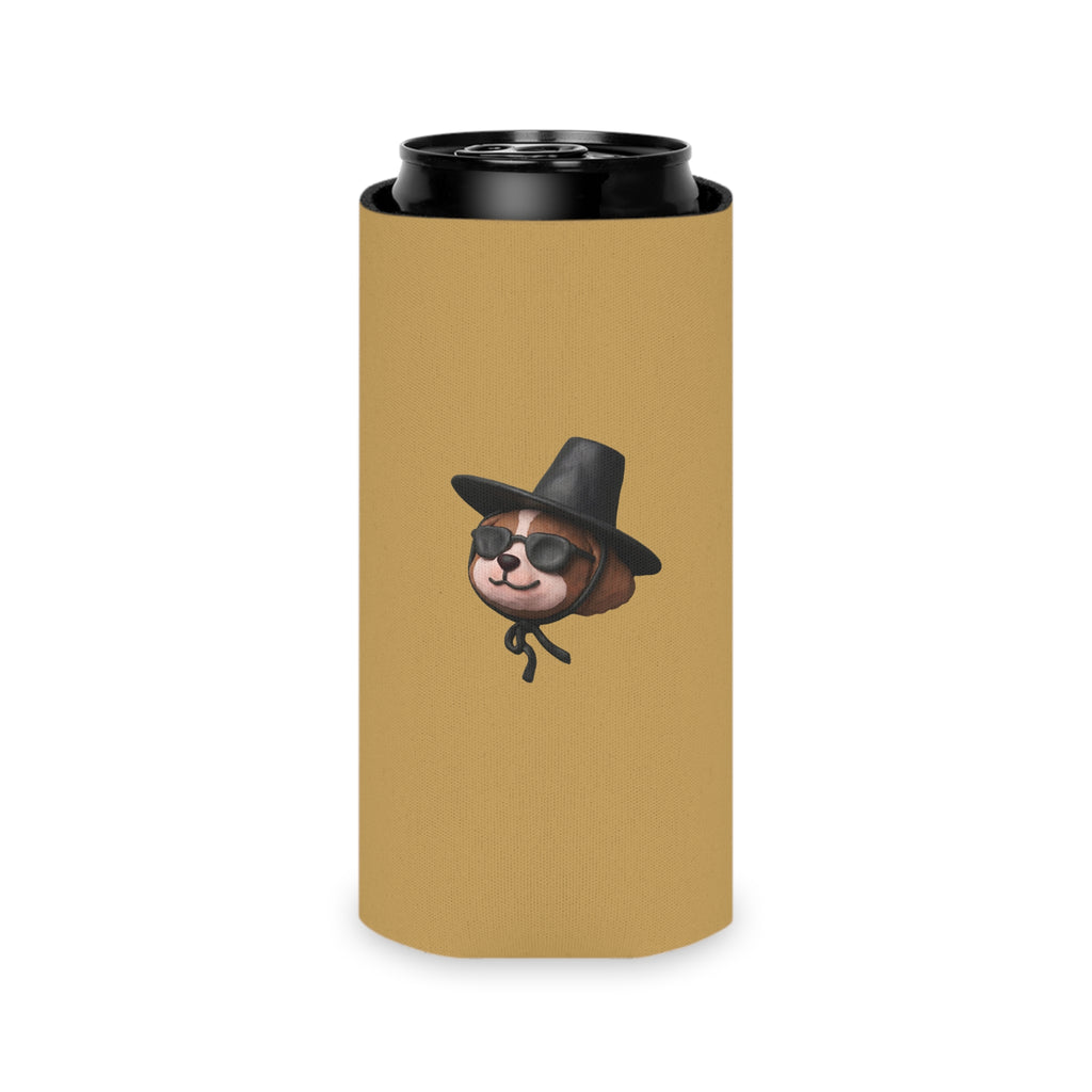 3D Claymation Shih Tzu Dog Can Cooler Koozie - Korean Gat Hani, Mustard Ocher
