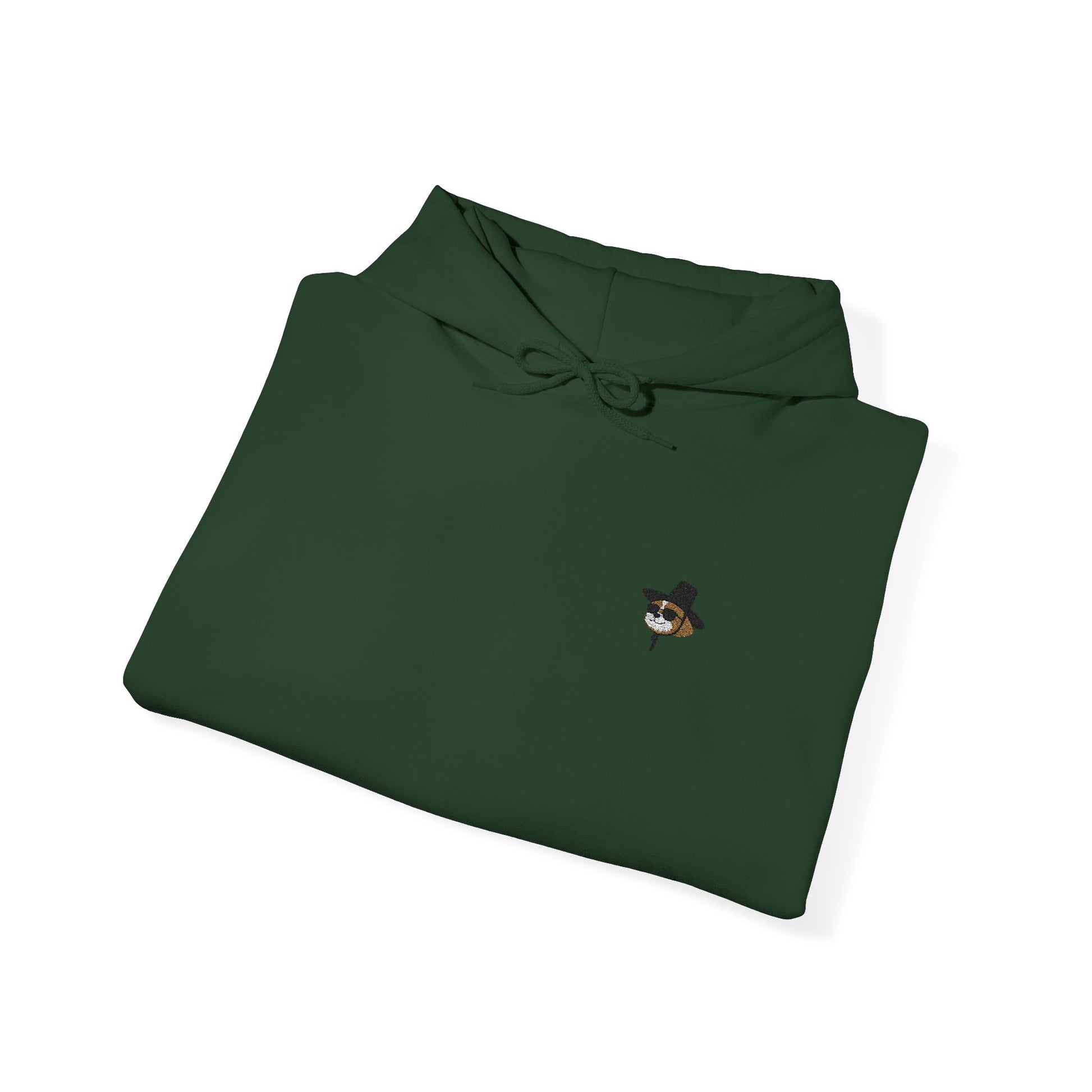 Embroidered Shih Tzu Dog Pullover Hoodie - Korean Gat Hani, Forest Green
