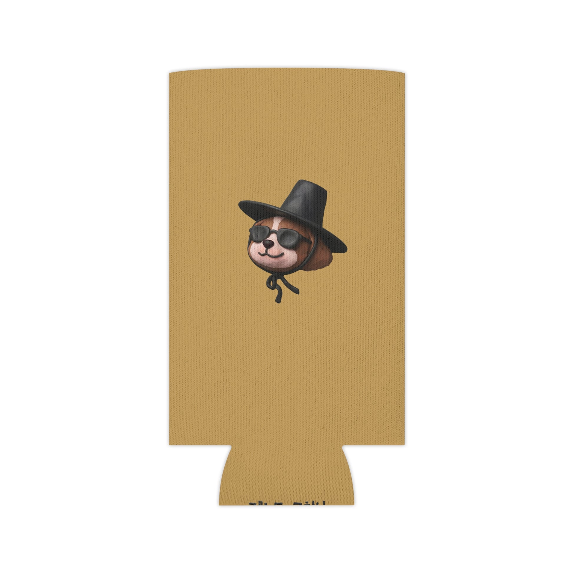 3D Claymation Shih Tzu Dog Can Cooler Koozie - Korean Gat Hani, Mustard Ocher