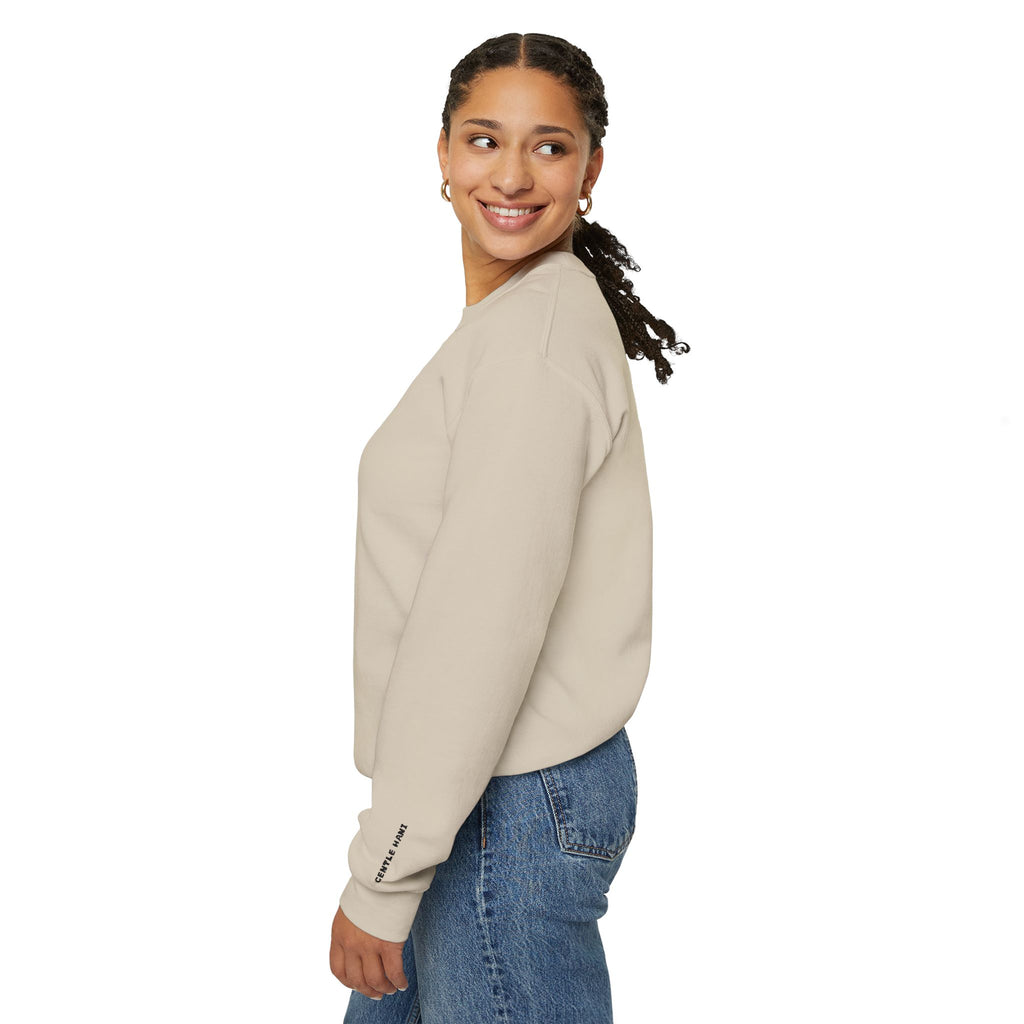 Gentle Hani(embroidered), Unisex Crewneck Sweatshirt(sand)