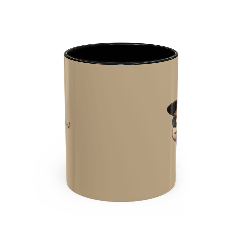 3D Claymation Shih Tzu Dog Accent Mug - Korean Gat Hani, Taupe & Black