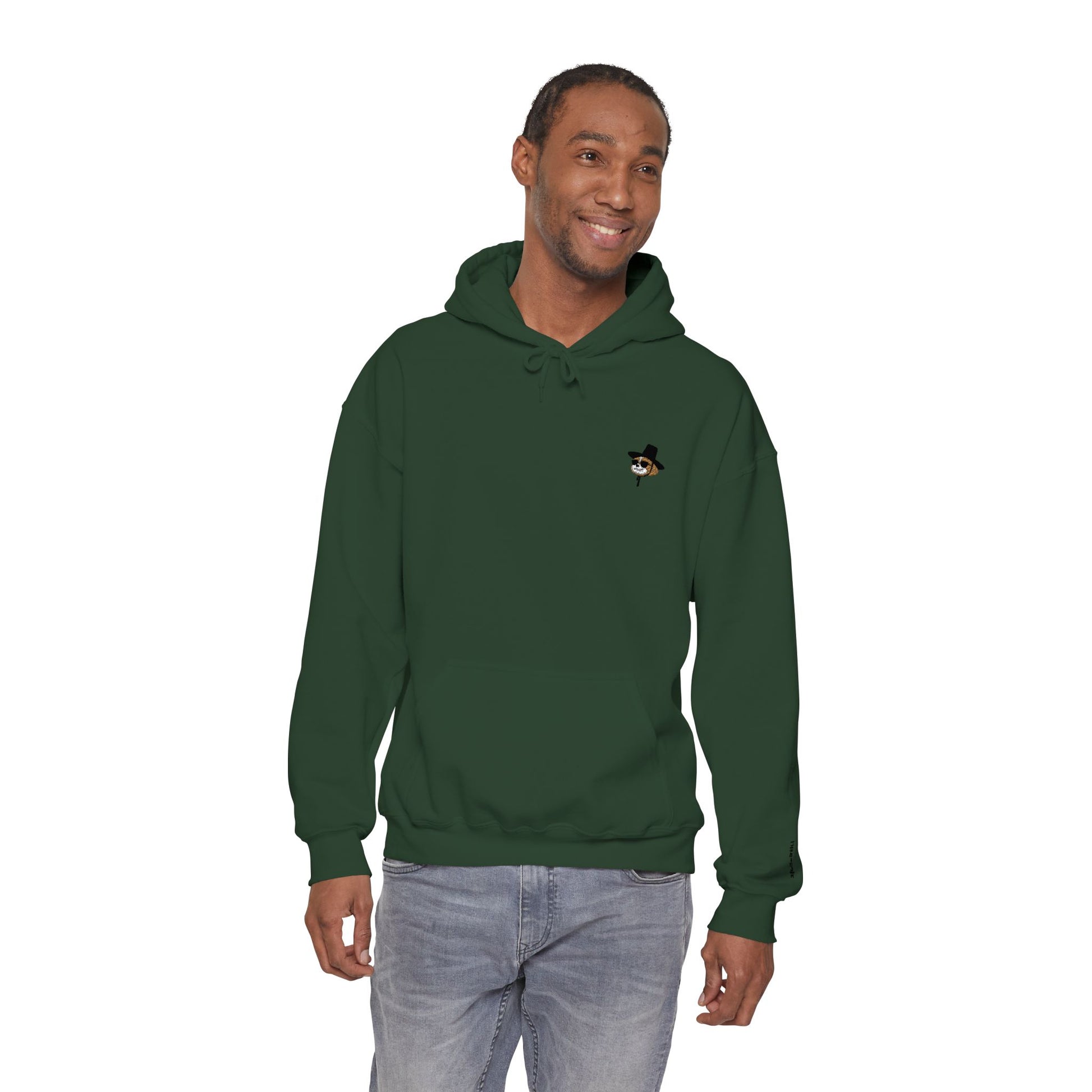 Embroidered Shih Tzu Dog Pullover Hoodie - Korean Gat Hani, Forest Green
