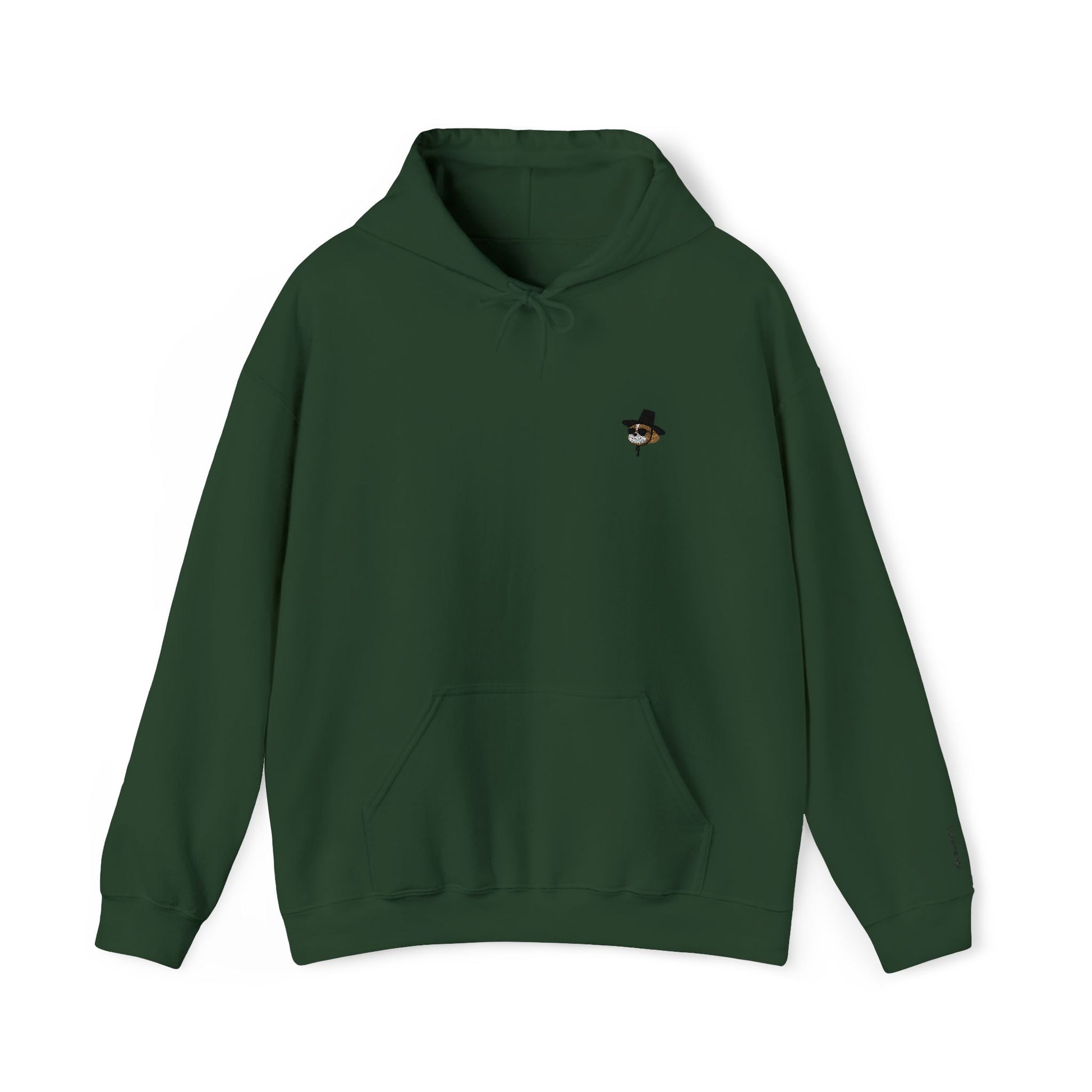 Embroidered Shih Tzu Dog Pullover Hoodie - Korean Gat Hani, Forest Green