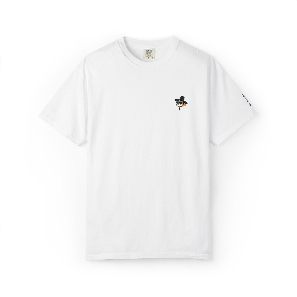 Embroidered Shih Tzu Dog Short Sleeve T-Shirt - Korean Gat Hani, White