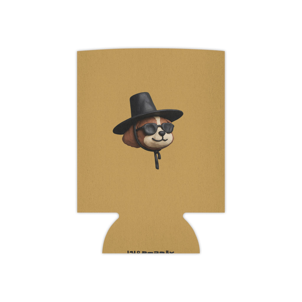 3D Claymation Shih Tzu Dog Can Cooler Koozie - Korean Gat Hani, Mustard Ocher