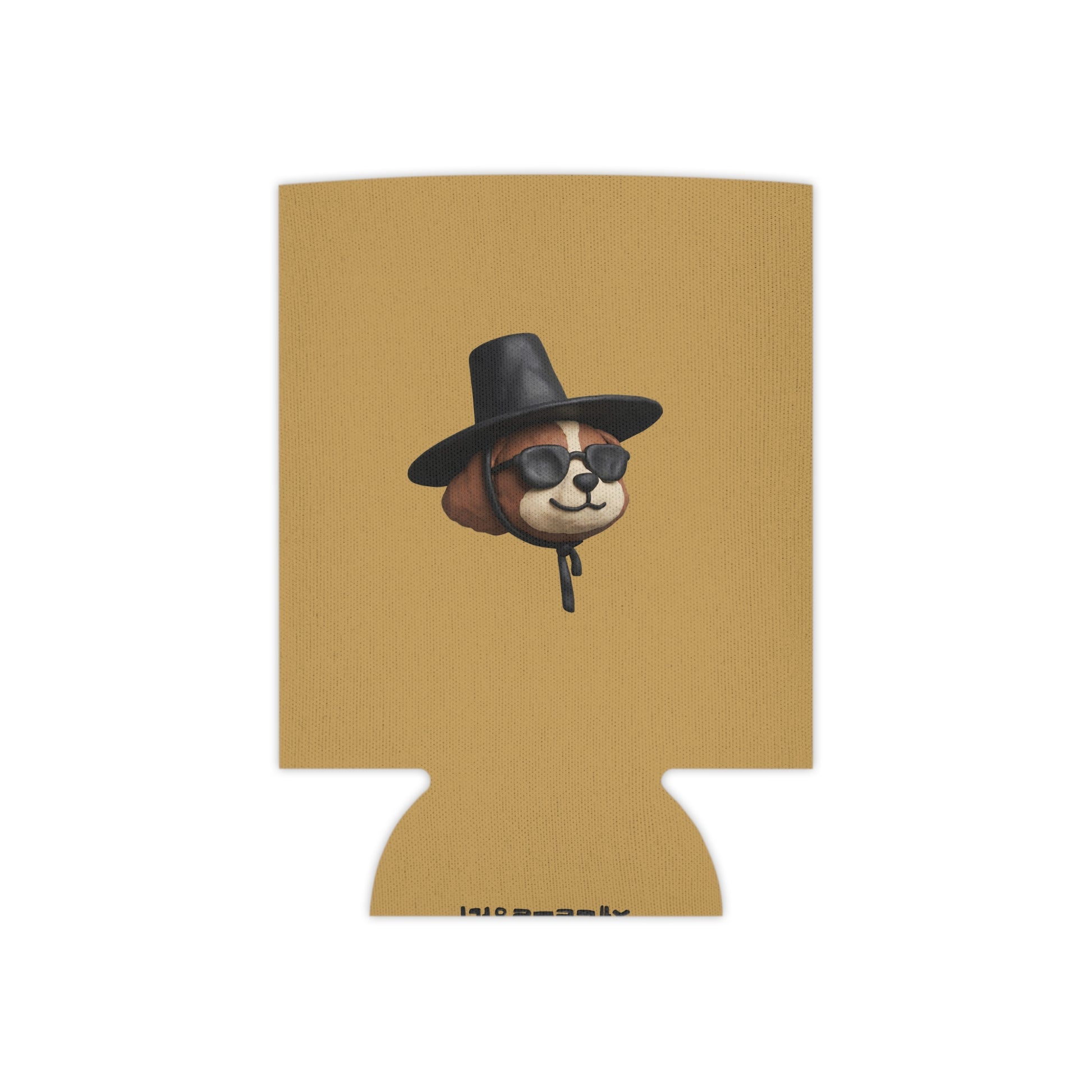 3D Claymation Shih Tzu Dog Can Cooler Koozie - Korean Gat Hani, Mustard Ocher