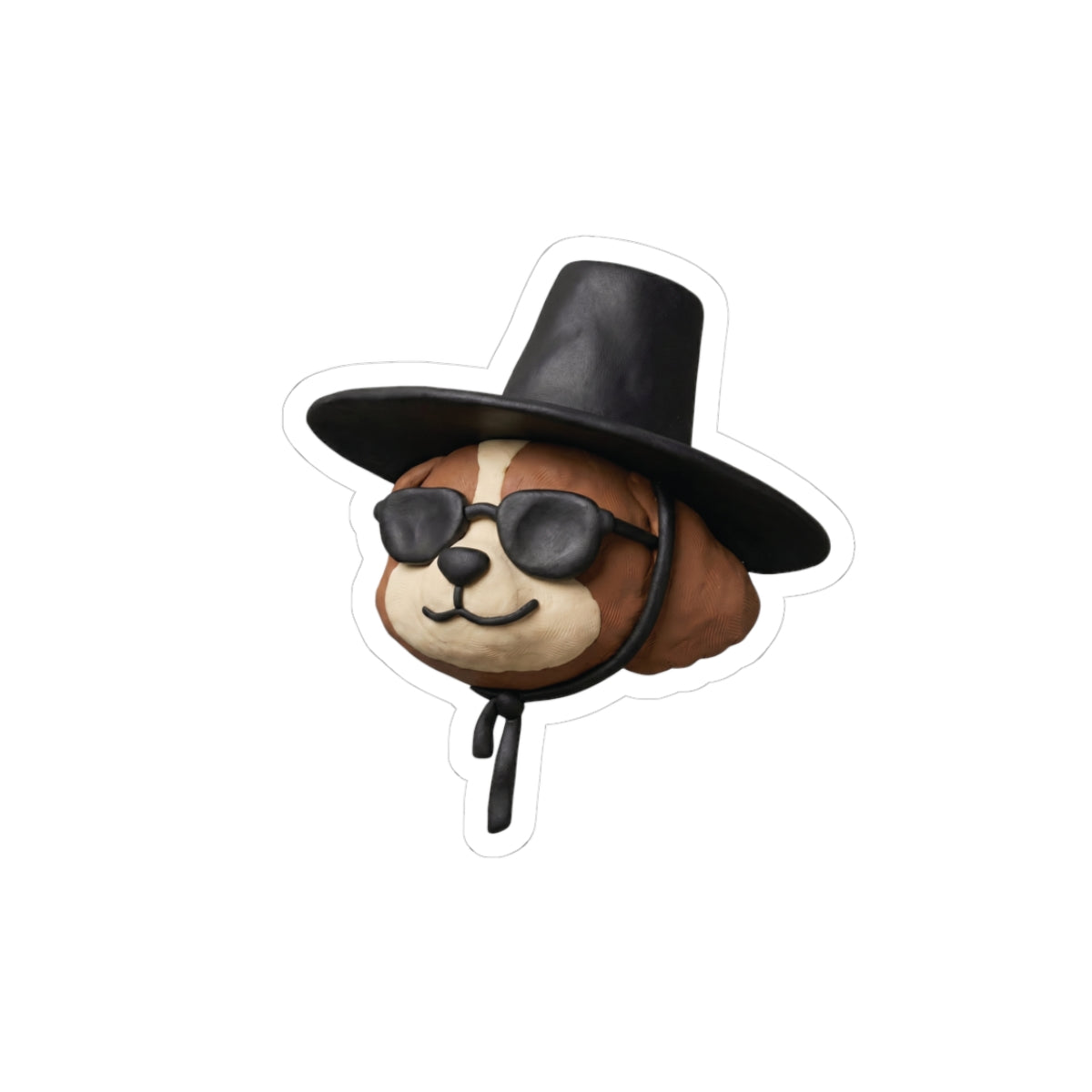 3D Claymation Shih Tzu Dog Decal Sticker - Korean Gat Hani